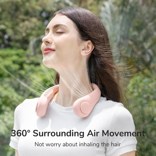 JISULIFE Portable Neck Fan, Hands Free Bladeless Fan, 4000 mAh Battery Operated Wearable Personal Fan, Leafless, Rechargeable, Headphone Design, USB Powered Desk Fan,3 Speeds-Green