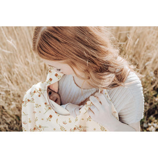 Konssy Muslin Nursing Cover for Baby Breastfeeding, Breathable 100% Cotton Breastfeeding Cover with Rigid Hoop for Mother Nursing Apron, Multi-use Carseat, Brown (BRJ05)