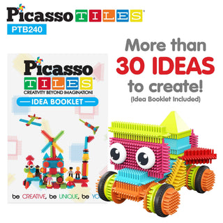 PicassoTiles 120pcs HedgehogTiles Building Block, Stacking Interlock Teeth Construction Sensory Gift STEM Toy for Kids Toddlers Age 3 + PTB120