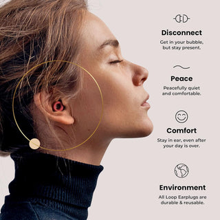 Loop Quiet - Ear Plugs for Sleep – Super Soft, Reusable Hearing Protection in Flexible Silicone for Noise Reduction & Flights - 8 Ear Tips in XS/S/M/L - SNR 24dB & NRR 14 Noise Cancelling - Black
