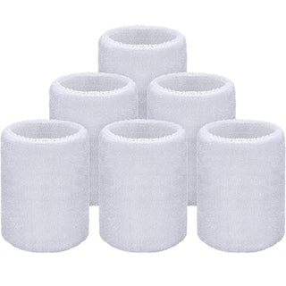6 Pack Wrist Sweatbands Tennis Wrist Bands Absorbent Sweatbands for Football Basketball Running Athletic Sports and Working Out