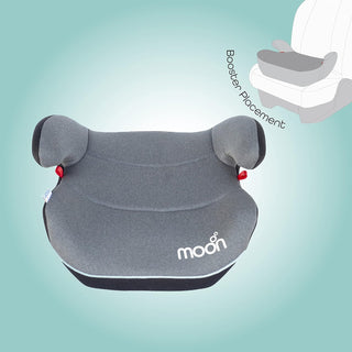 MOON Kido Baby/Kids Lightweight Travel Booster Car Seat Group 3 Universal Fix Extra Large Backless Belt Positioning Suitable From Years To 12 15-36 Kg,Black