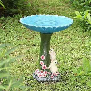 TOMVAES Bird Bath Bowl for Home Garden Wild Bird Food Storage Multi-Purpose Bird Tray Outdoors Standing Handmade Resin Wild Bird Feeders Tree-shaped Butterfly Feeder Fountain with Pedestal