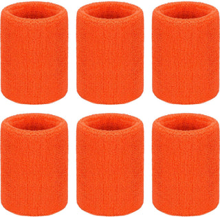 6 Pack Wrist Sweatbands Tennis Wrist Bands Absorbent Sweatbands for Football Basketball Running Athletic Sports and Working Out