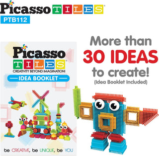 PicassoTiles 120pcs HedgehogTiles Building Block, Stacking Interlock Teeth Construction Sensory Gift STEM Toy for Kids Toddlers Age 3 + PTB120