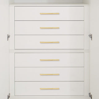 Kitmose 15 Pack Cabinet Pulls Brushed Gold Stainless Steel T Bar Pull Handles for Furniture Kitchen Cabinet Cupboard Drawer Door Handle Pull Knobs (Overall Length 6", Hole Center 3-3/4")
