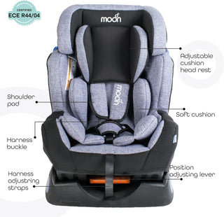 Moon Sumo Baby/Infant/Kids Travel Car Seat |Group 0-1-2| Rearward/Forward Facing| Reclining| Padded Seat| Suitable From Birth To 6 Years(Upto 25 Kg)- Violet Black