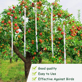 Goodern Bird Repellent Deterrent Reflective Scare Tape Double Sided Bird Repellent Tape for Keeping Away Unwanted Birds for Garden and Farm (350 FT/4.8CM)