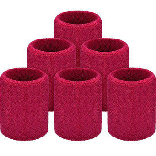 6 Pack Wrist Sweatbands Tennis Wrist Bands Absorbent Sweatbands for Football Basketball Running Athletic Sports and Working Out