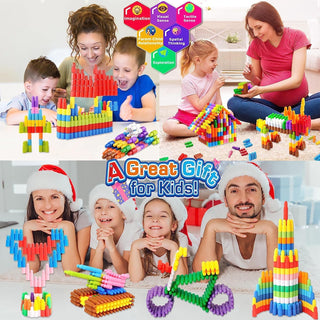 PYEBE Kids 180pcs Building Blocks Construction Set Toy - Learning STEM Toys Educational Kit Child - 10 Colors Building Toys for Kids Ages 3+