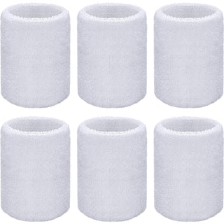 6 Pack Wrist Sweatbands Tennis Wrist Bands Absorbent Sweatbands for Football Basketball Running Athletic Sports and Working Out