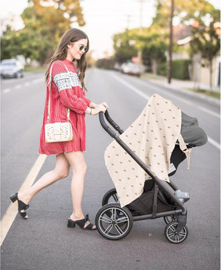 Konssy Muslin Nursing Cover for Baby Breastfeeding, Breathable 100% Cotton Breastfeeding Cover with Rigid Hoop for Mother Nursing Apron, Multi-use Carseat, Brown (BRJ05)