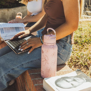 bottlebottle BOTTLE BOTTLE 32oz Insulated Water Bottle Stainless Steel Sport Water Bottle with Straw Dual-use Lid Design for Gym with Pill Box (green)
