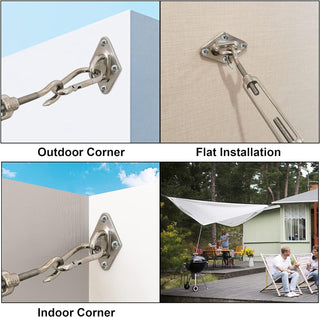 YOFIT Shade Sail Hardware Kit 6 inch for Triangle Rectangle Sun Shade Sail Installation, 304 Grade Stainless for Garden Outdoors, 80 Pcs
