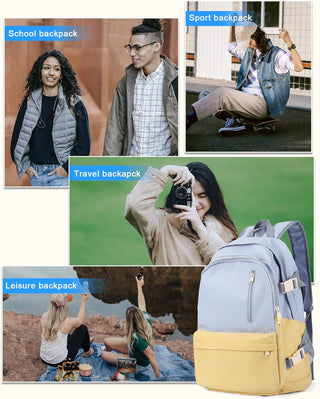 VECAVE Lightweight Casual Laptop Backpack Purse for Women,Travel Backpack with laptop compartment