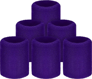 6 Pack Wrist Sweatbands Tennis Wrist Bands Absorbent Sweatbands for Football Basketball Running Athletic Sports and Working Out