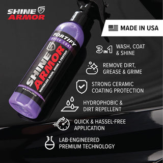 Shine Armor Fortify Quick Coat ââ‚¬â€œ Ceramic Coating - Car Wax Spray - Waterless Car Wash & Wax - Hydrophobic Top Coat Polish & Polymer Paint Sealant Protection
