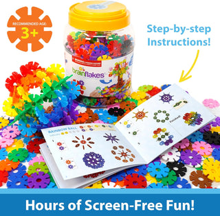 Brain Flakes Viahart Building Toy Set | 500 Piece | Interlocking Disc | STEM Toy | Building and Construction Set | Educational & Learning Toys For Kids, Children | Plastic