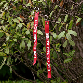 MAUHOSO Remove Before Flight Key Chain,Government Issue Military Surplus Red/White Key Ring USA air force Military