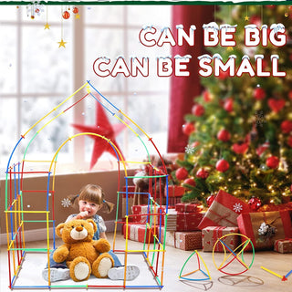 KASTWAVE Construction Toys 600 Pieces Of Straw Toys, Interlocking Plastic Toys, Thin Tube Building Blocks Toy Kit, Suitable For Indoor And Outdoor Children'S Toys, Gifts For Boys And Girls