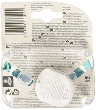 Tommee Tippee Moda Soothers, Symmetrical Orthodontic Design, BPA-Free Silicone Baglet, Includes Steriliser Box, 6-18m, Pack of 2 Dummies