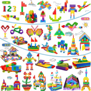PYEBE Kids 180pcs Building Blocks Construction Set Toy - Learning STEM Toys Educational Kit Child - 10 Colors Building Toys for Kids Ages 3+