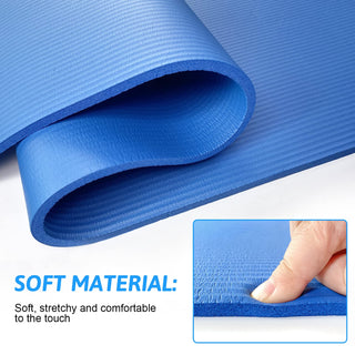 SKY-TOUCH Yoga Mat Non Slip, Yoga Mat with Strap Included 10mm Thick Exercise Mat Ideal for HiiT, Pilates, Yoga and Many Other Home Workouts