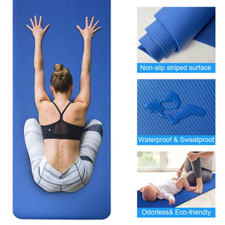 SKY-TOUCH Yoga Mat Non Slip, Yoga Mat with Strap Included 10mm Thick Exercise Mat Ideal for HiiT, Pilates, Yoga and Many Other Home Workouts