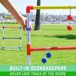 GoSports Premium Ladder Toss Outdoor Game Set with 6 Bolo Balls, Travel Carrying Case and Score Trackers - Choose Between Standard and Giant Size Sets