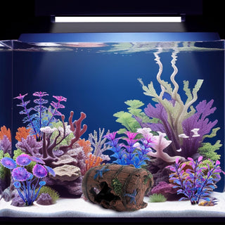 Bazayona Faeshoo Fish Tank Decoration Betta Fish Tank Decorations Accessories for Aquarium Tank, Starfish Barrel x 1pc, Aquatic Plants x 4pcs