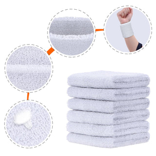 6 Pack Wrist Sweatbands Tennis Wrist Bands Absorbent Sweatbands for Football Basketball Running Athletic Sports and Working Out