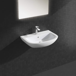 GROHE BauLoop Single Lever Basin Mixer | S-Size | With Plastic Pop-Up Waste Set | Water Saving Bathroom Tap | Bathroom Fixtures | Chrome | 23335000