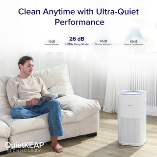 LEVOIT Air Purifiers for Large Home Bedroom 83m², CADR 400m³/h, Alexa Enabled, H13 HEPA Filter with PM2.5 Intelligent Air Quality Sensor, Removes 99.97% Pollen Allergy Dust Smoke Pet, Auto Mode, White