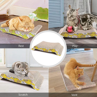 Mumoo Bear Cat Scratching Board Lounger Sofa Bed, Reversible Pads - Premium Cardboard Construction