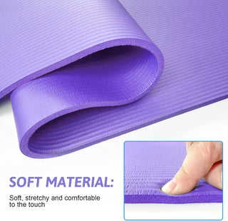 SKY-TOUCH Yoga Mat Non Slip, Yoga Mat with Strap Included 10mm Thick Exercise Mat Ideal for HiiT, Pilates, Yoga and Many Other Home Workouts