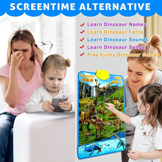 Interactive Dinosaur Poster - Electronic Interactive Educational Talking Poster Learn Names & Sounds & Facts & Games of Dinosaur Learning Toys for Toddlers, Boys and Girls Ages 3-5