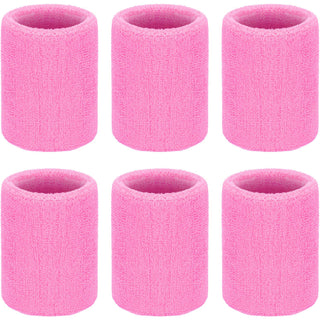 6 Pack Wrist Sweatbands Tennis Wrist Bands Absorbent Sweatbands for Football Basketball Running Athletic Sports and Working Out