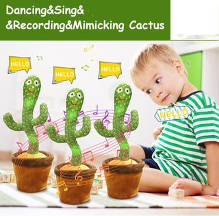 seOSTO Talking Dancing Cactus Plush Toy, Dancing Cactus Toy, Electronic Plush Doll Gifts for International Children's Day Gifts