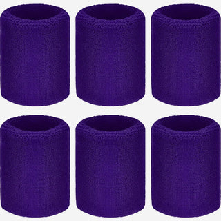 6 Pack Wrist Sweatbands Tennis Wrist Bands Absorbent Sweatbands for Football Basketball Running Athletic Sports and Working Out