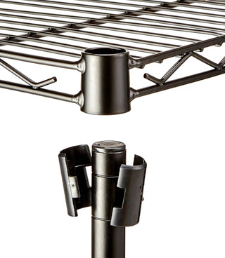 Amazon Basics 3-Shelf Adjustable, Heavy Duty Storage Shelving Unit (113.3 kilograms loading capacity per shelf), Steel Organizer Wire Rack, Black, 58.9 x 34 x 193.5 centimeters