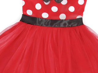WonderBabe Girl Costume Polka Dots Tulle Tutu Dresses Princess Fancy Dress Up Halloween Birthday Party Dress with Ears Headband