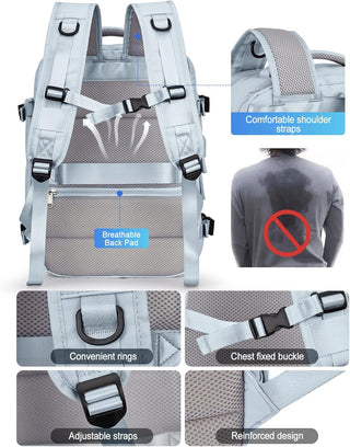 Dorany Extra Large Travel Backpack for Women as Person Item Flight Approved, 40L Carry On Backpack, 17 Inch Laptop Backpack, Waterproof Backpack, Hiking Backpack, School Bag