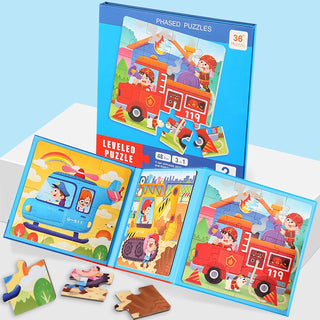 EYSOO Magnetic Jigsaw Puzzles 3 Pack Jigsaw Puzzle Books Magnetic Puzzles for Kids 12+16+20 PCS Jigsaw Puzzles for Toddler Portable Travel Magnetic Puzzle Toy for 3+ Kids Boys Girls (Level 2-A)