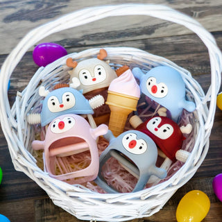 Smily Mia Breastfed Baby Pacifiers, Baby TeethingToys for 0-6Months, Baby Teethers for 3-6Months, Hand Teether For Infants, Baby Essentials&Baby Registry for New Born, Baby Must Need Items, light blue