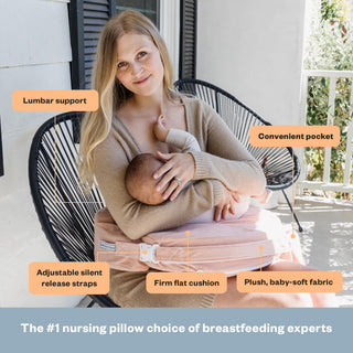 My Brest Friend Deluxe Nursing Pillow for Breastfeeding & Bottle Feeding, Enhanced Posture Support Feeding Pillow, Double Straps & Removable Extra Soft Slipcover, Evening Grey