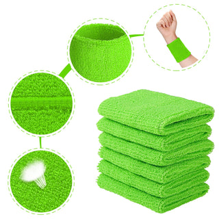 6 Pack Wrist Sweatbands Tennis Wrist Bands Absorbent Sweatbands for Football Basketball Running Athletic Sports and Working Out
