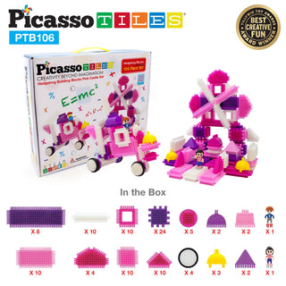 PicassoTiles 120pcs HedgehogTiles Building Block, Stacking Interlock Teeth Construction Sensory Gift STEM Toy for Kids Toddlers Age 3 + PTB120