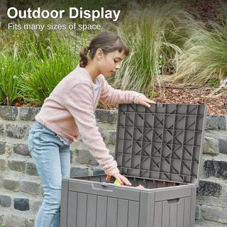 Anovara Outdoor Storage Box Toy Box Tool Box Storage Box 118L Lockable Deck Box Waterproof Resin Storage Bin for Package Delivery, Gardening Tools, Patio Cushions, UV Resistant