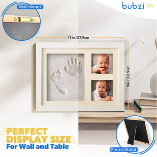 Baby Handprint and Footprint Makers Kit Keepsake For Newborn Boys & Girls, Baby Girl Gifts & Baby Boy Gifts, Personalized Baby Shower Gifts, Memory Art Picture Frames for Baby Registry, Nursery Decor