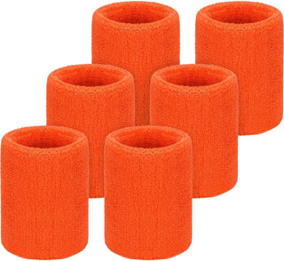 6 Pack Wrist Sweatbands Tennis Wrist Bands Absorbent Sweatbands for Football Basketball Running Athletic Sports and Working Out